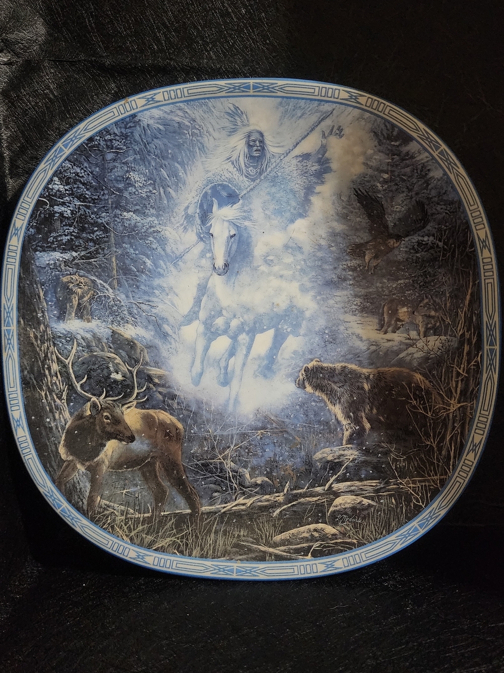 1993 "Snow Rider" collector's plate from the "Visions of the Sacred" series